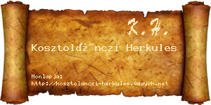 Kosztolánczi Herkules névjegykártya